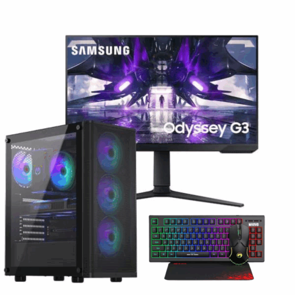 Vengeance Fury-V1 Ryzen 7-5700X/ 32GB/ 1TB SSD/ RTX 4070 12GB/ No Os Gaming PC + Samsung Odyssey G32A VA Gaming Monitor 24″