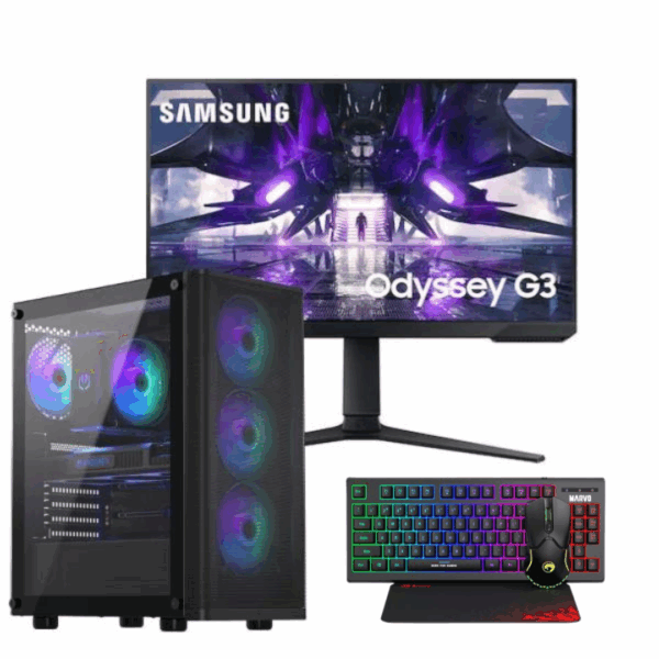 Vengeance Fury-X23 Ryzen 5-5500/ 16GB/ 1TB SSD/ RTX 4060 8GB/ No Os Gaming PC + Samsung Odyssey G32A VA Gaming Monitor 24"