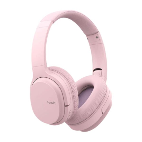 Havit I62 Ασύρματα / Ενσύρματα Over Ear Ακουστικά με 8 ώρες Λειτουργίας Ροζ