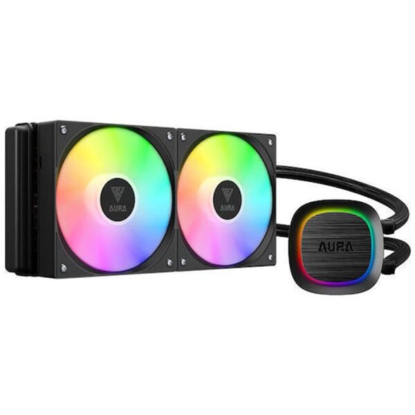 Gamdias AURA GL240 V2 Υδρόψυξη Επεξεργαστή Διπλού Ανεμιστήρα 120mm για Socket AM4/AM5/1700/1200/115x με ARGB Φωτισμό