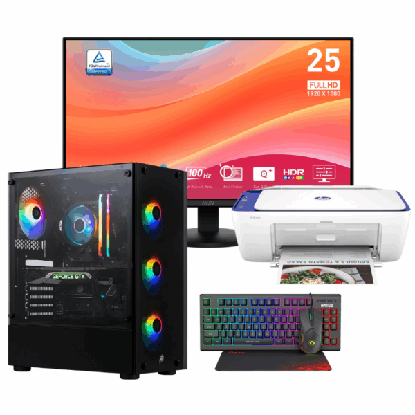 Vengeance Infinity-E8 AMD Athlon-3000G/ 8GB/ 240GB SSD/ No OS Gaming PC + MSI Pro MP252L monitor (24,5") + HP DeskJet 2821e